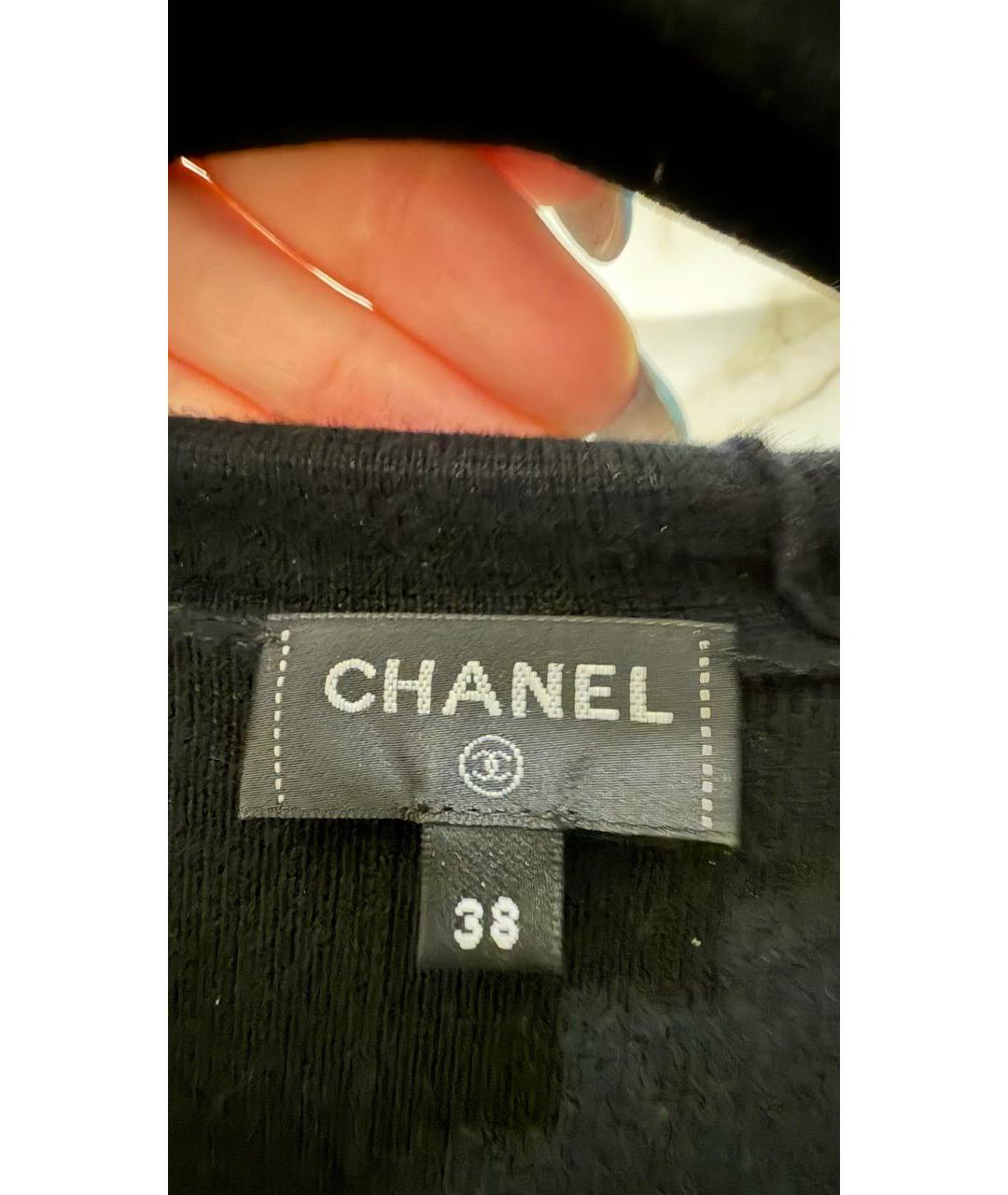 CHANEL Черное кашемировое повседневное платье, фото 8