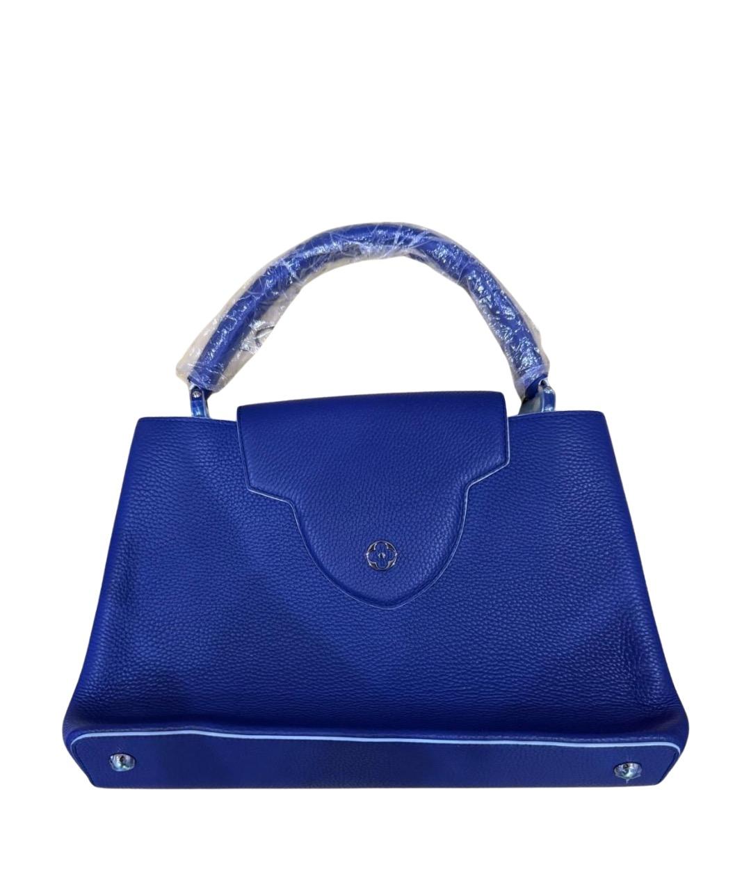 LOUIS VUITTON Синяя кожаная сумка с короткими ручками, фото 1
