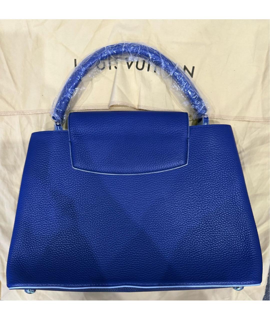 LOUIS VUITTON Синяя кожаная сумка с короткими ручками, фото 3