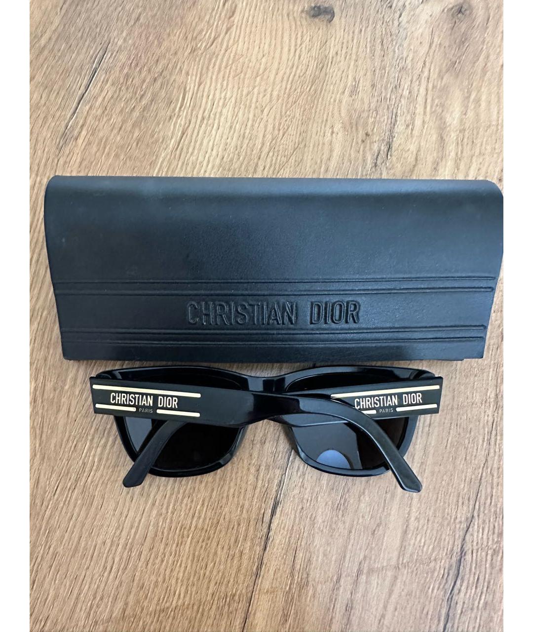 CHRISTIAN DIOR Черные пластиковые солнцезащитные очки, фото 2