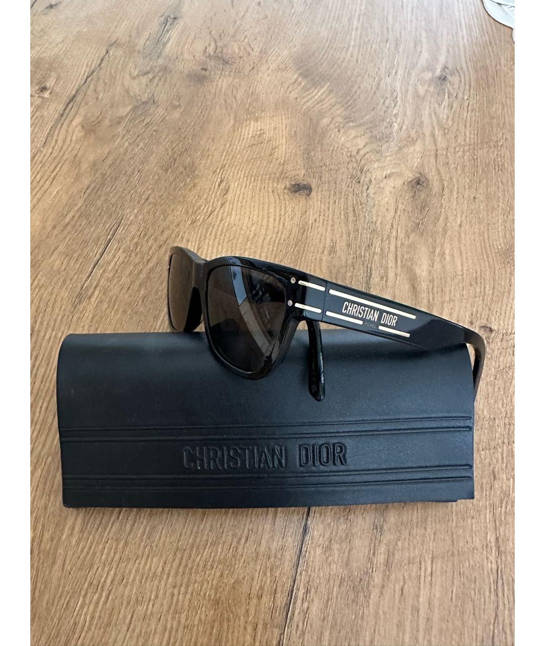 CHRISTIAN DIOR Черные пластиковые солнцезащитные очки, фото 3