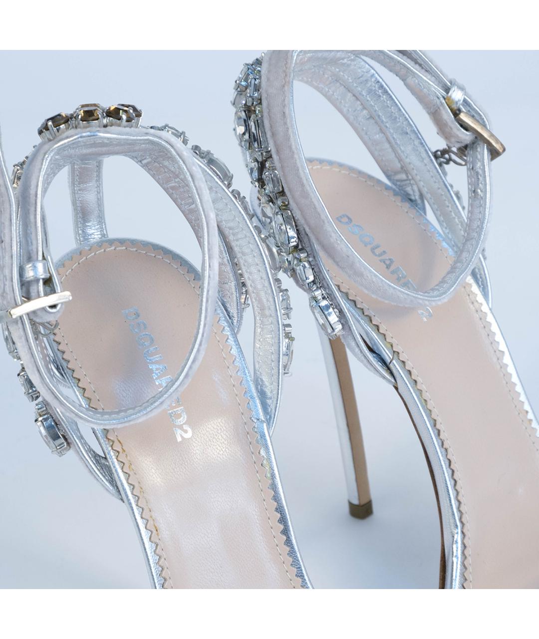 DSQUARED2 Серебряные кожаные туфли, фото 5