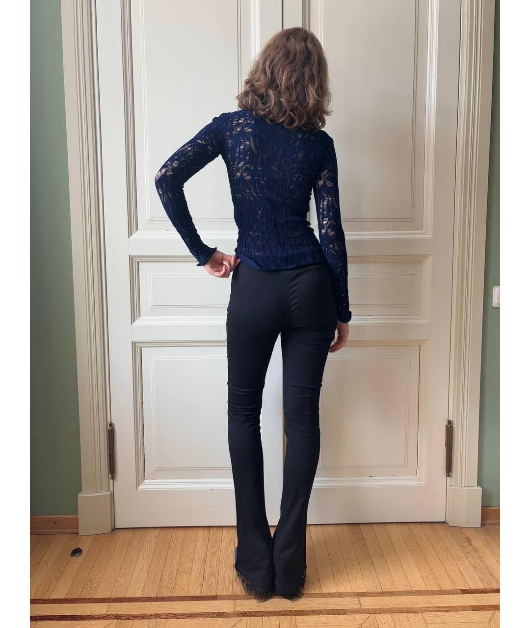 FENDI Черные хлопковые брюки узкие, фото 2