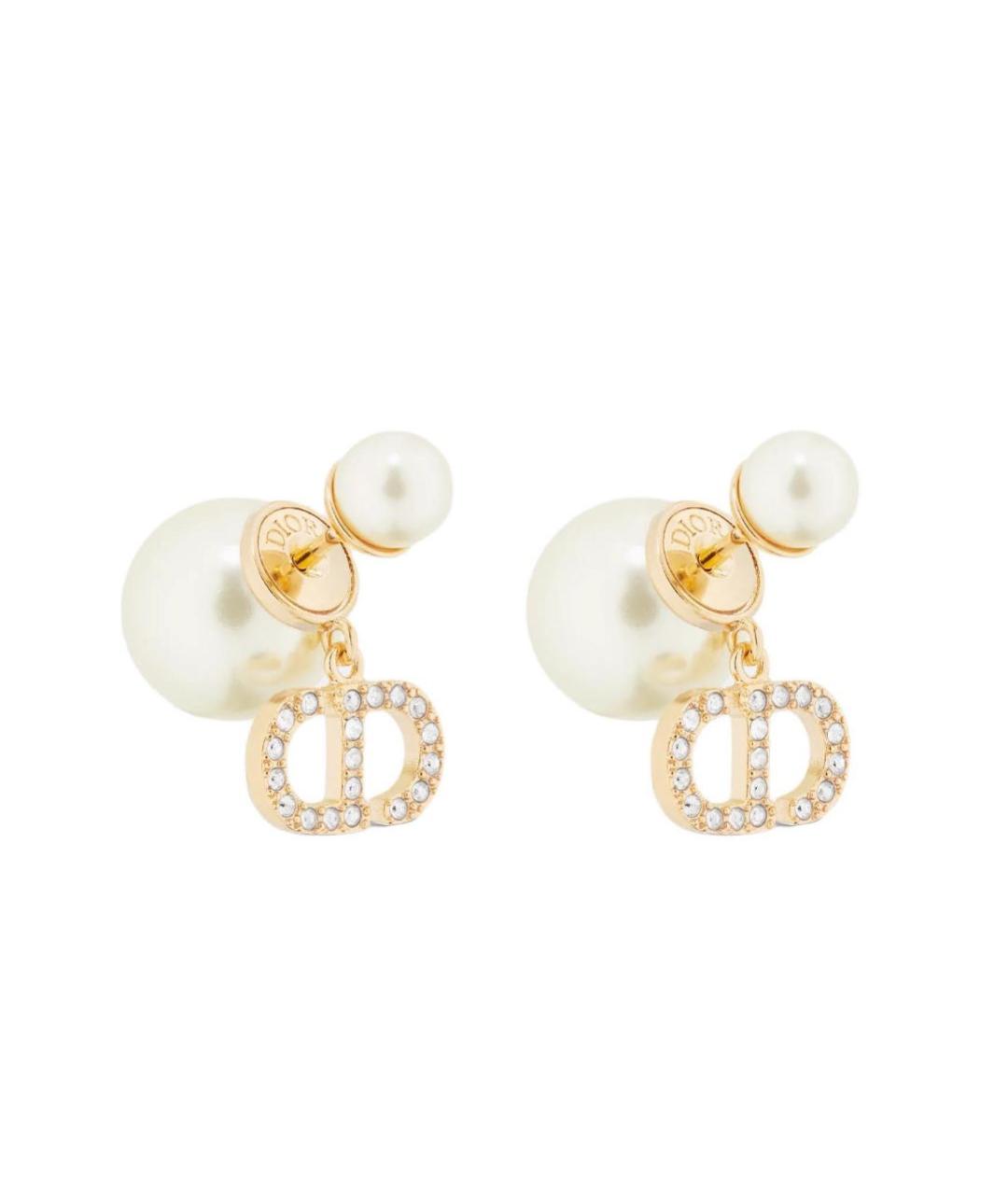 CHRISTIAN DIOR Золотые позолоченные серьги, фото 1
