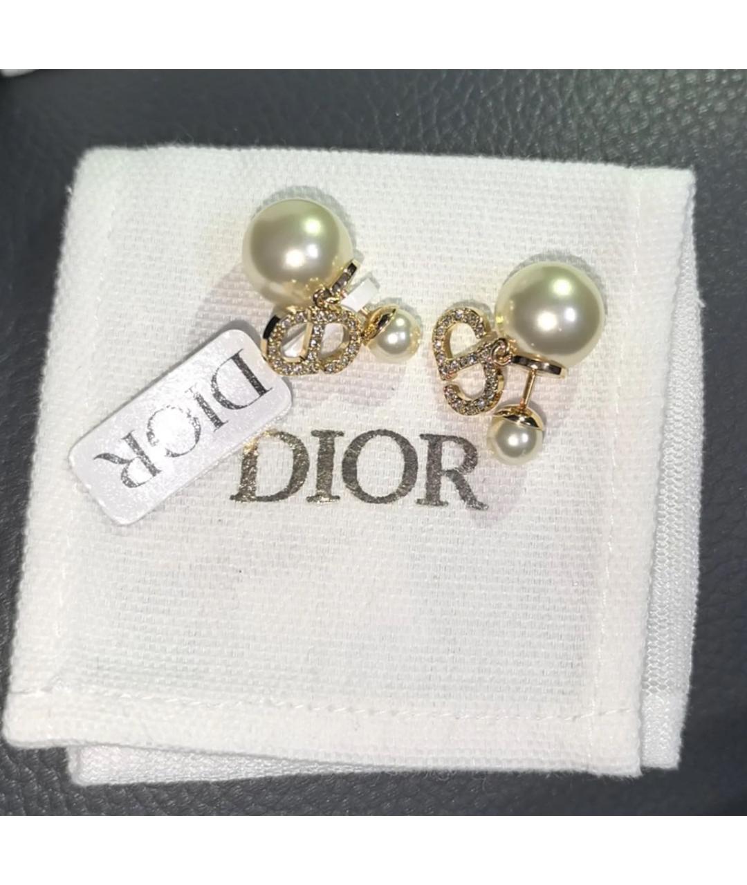 CHRISTIAN DIOR Золотые позолоченные серьги, фото 3
