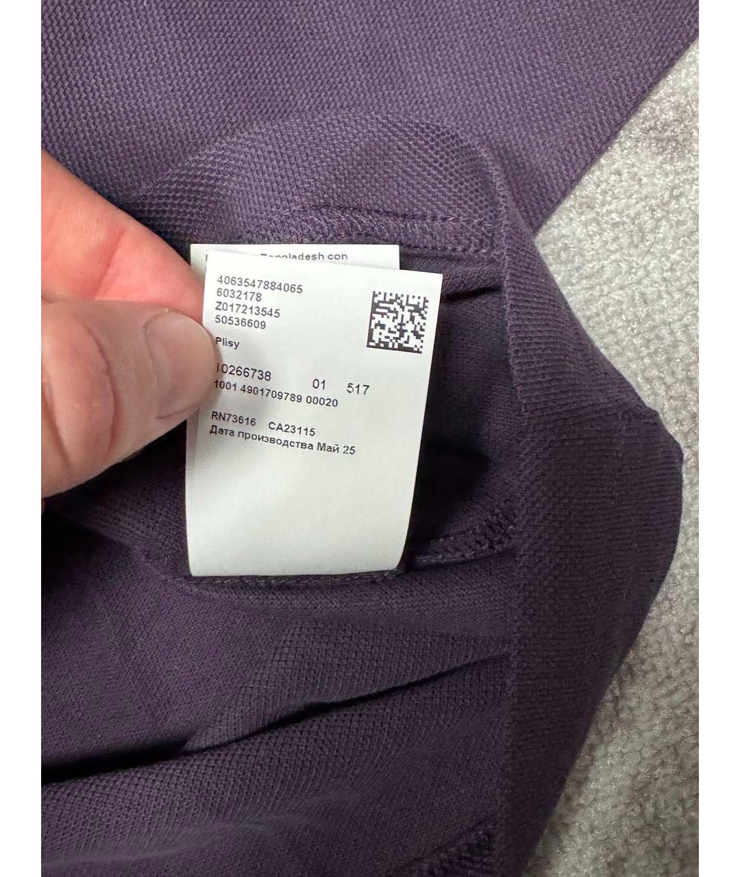 HUGO BOSS Бордовое хлопковое поло с длинным рукавом, фото 6