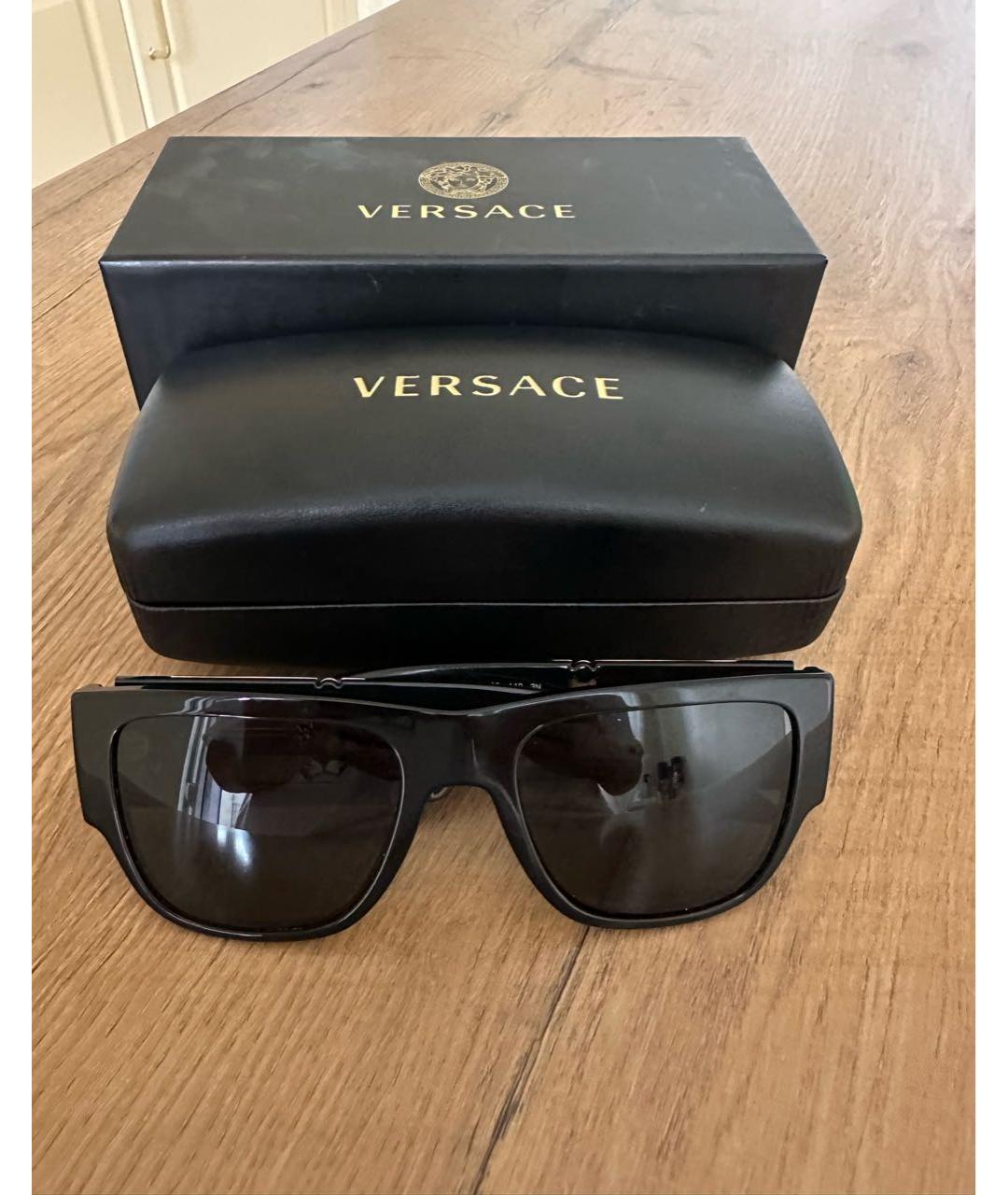 VERSACE Черные пластиковые солнцезащитные очки, фото 5