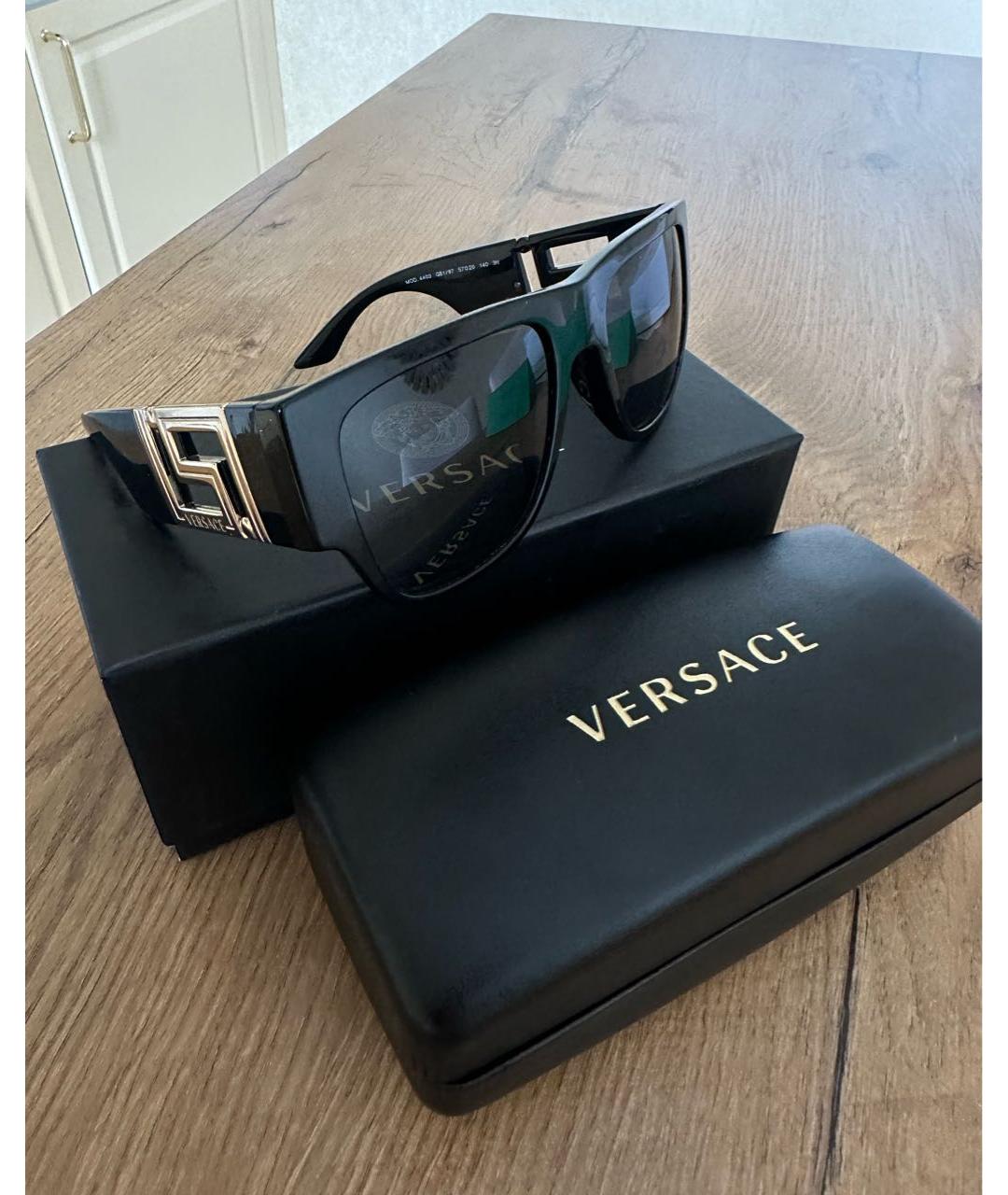 VERSACE Черные пластиковые солнцезащитные очки, фото 2