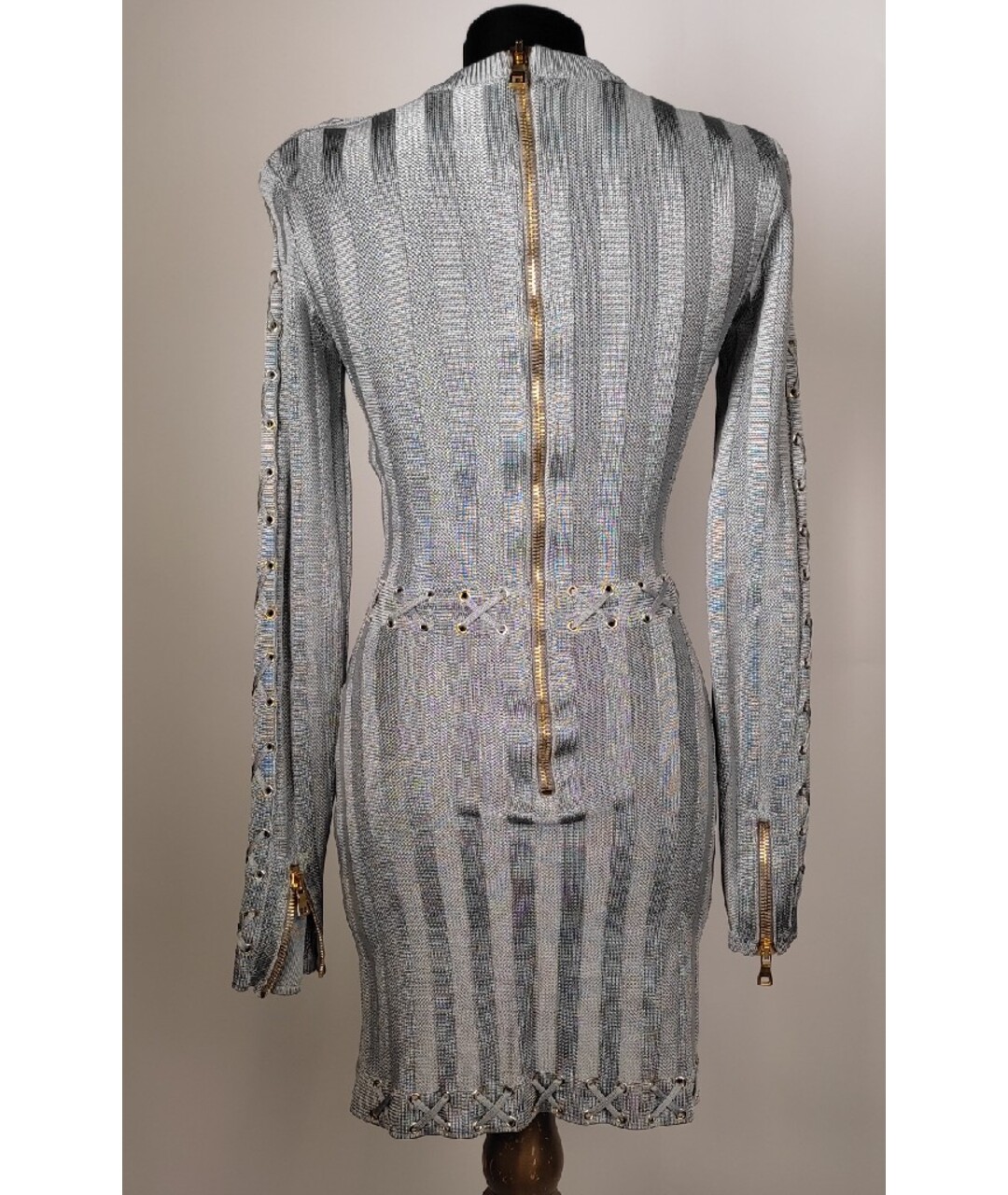 BALMAIN Голубое вискозное платье, фото 3