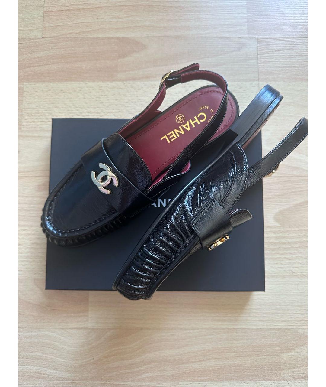 CHANEL Черные кожаные лоферы, фото 5