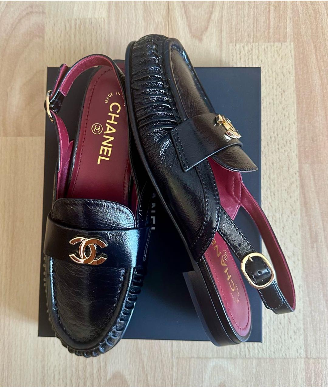 CHANEL Черные кожаные лоферы, фото 2