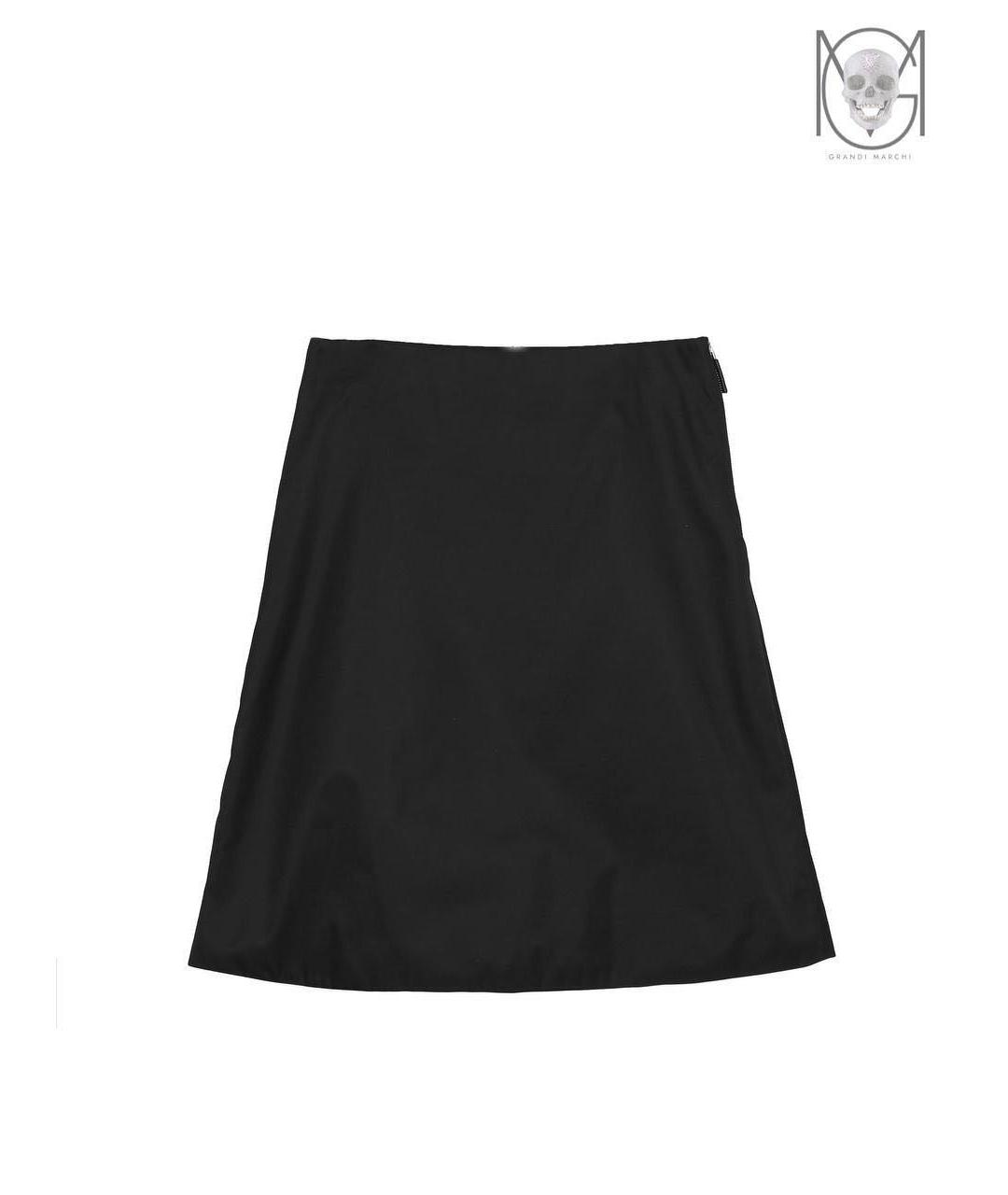 PRADA Черная нейлоновая юбка миди, фото 2