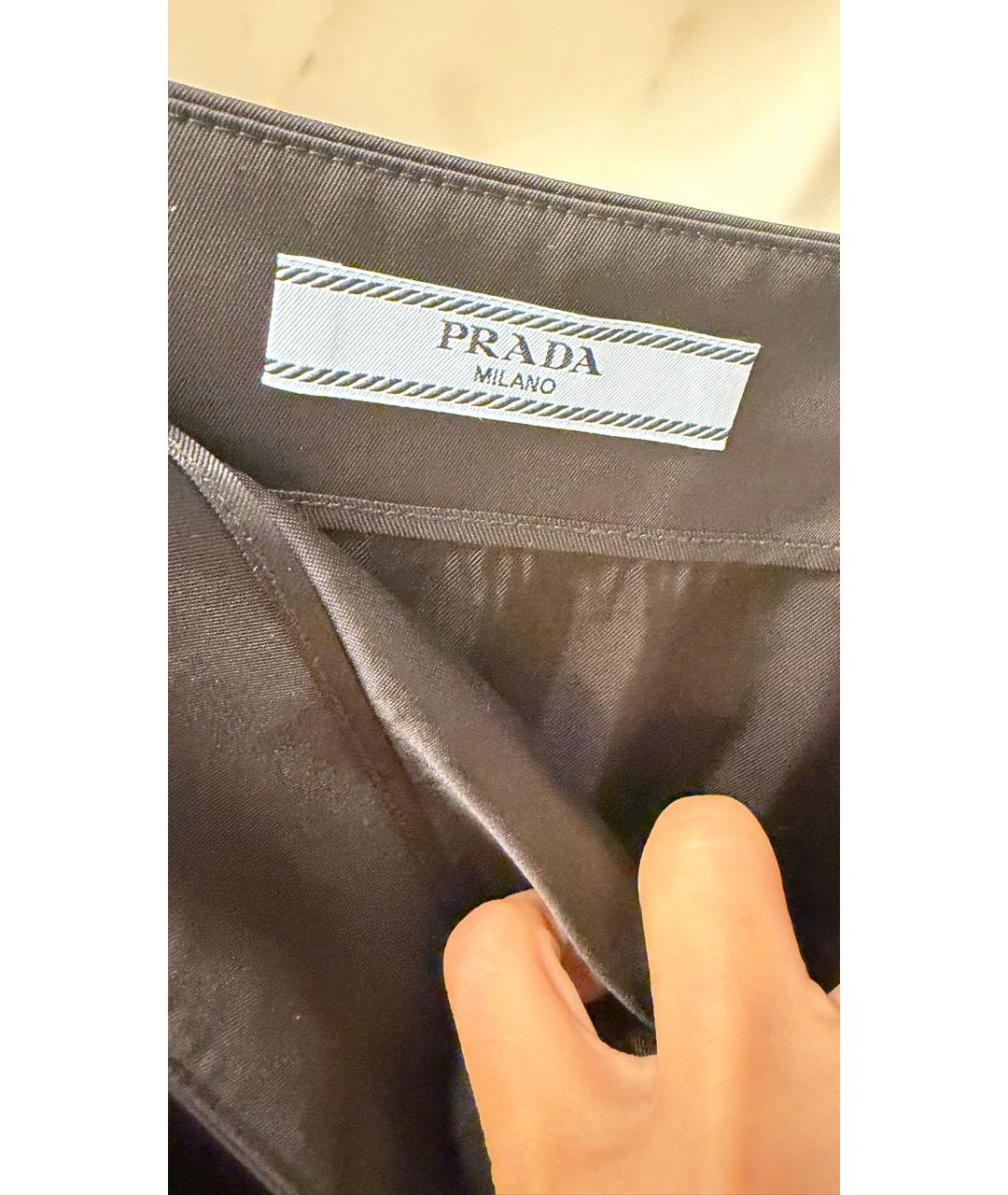 PRADA Черная нейлоновая юбка миди, фото 7