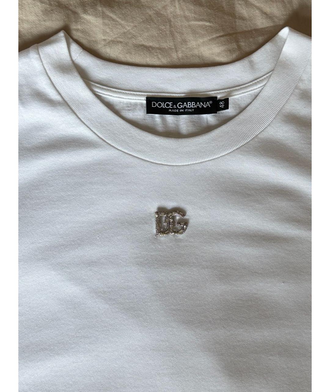 DOLCE&GABBANA Белая хлопковая футболка, фото 3