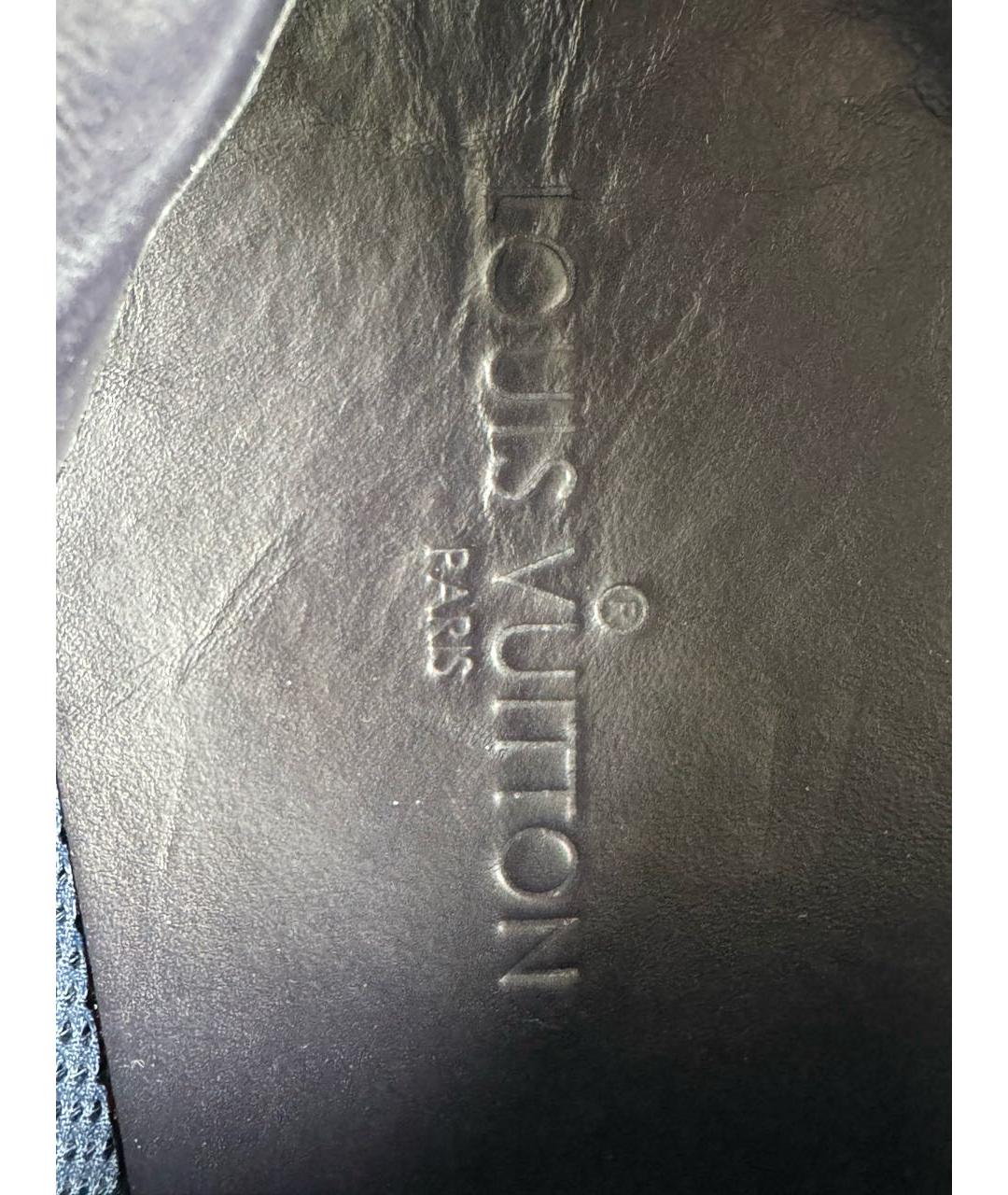 LOUIS VUITTON Темно-синие текстильные низкие кроссовки / кеды, фото 6