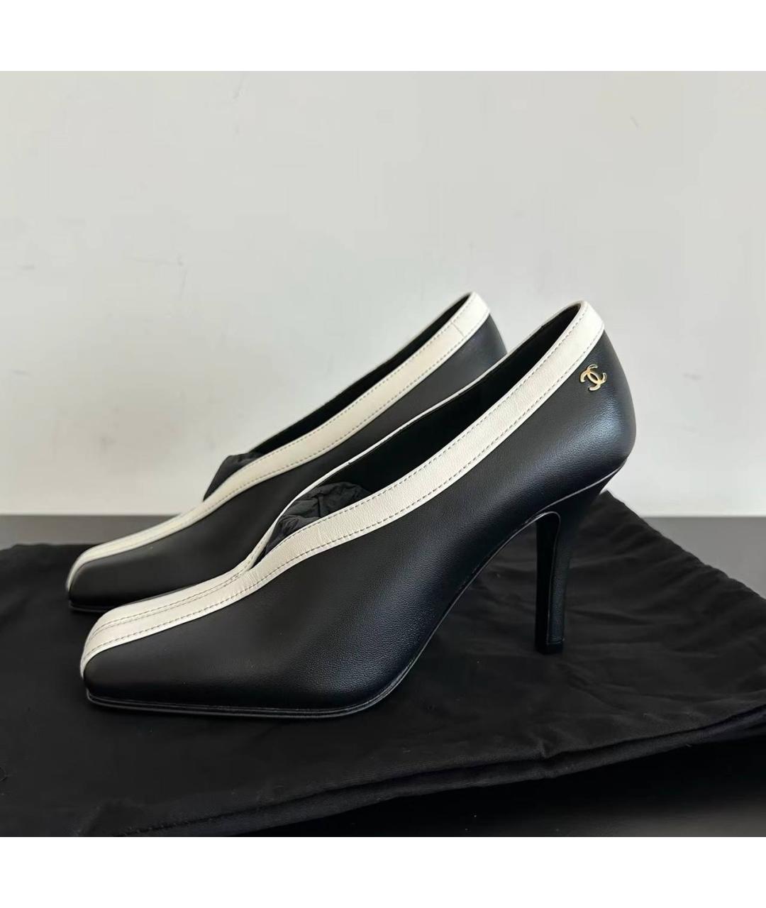 CHANEL Черные кожаные туфли, фото 4
