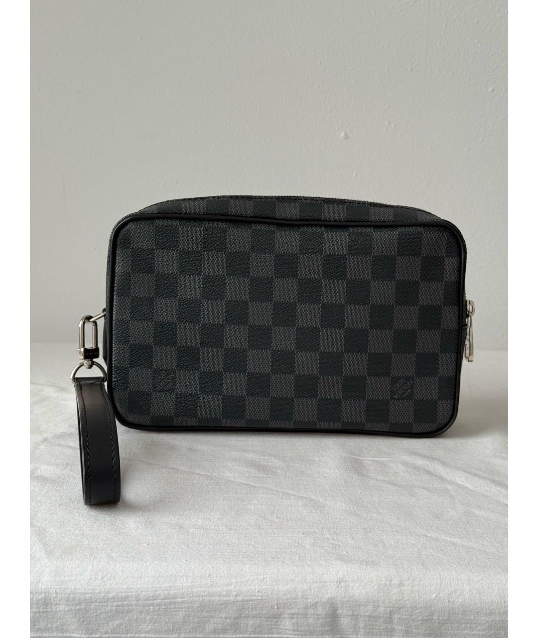 LOUIS VUITTON Черная канва барсетка, фото 9