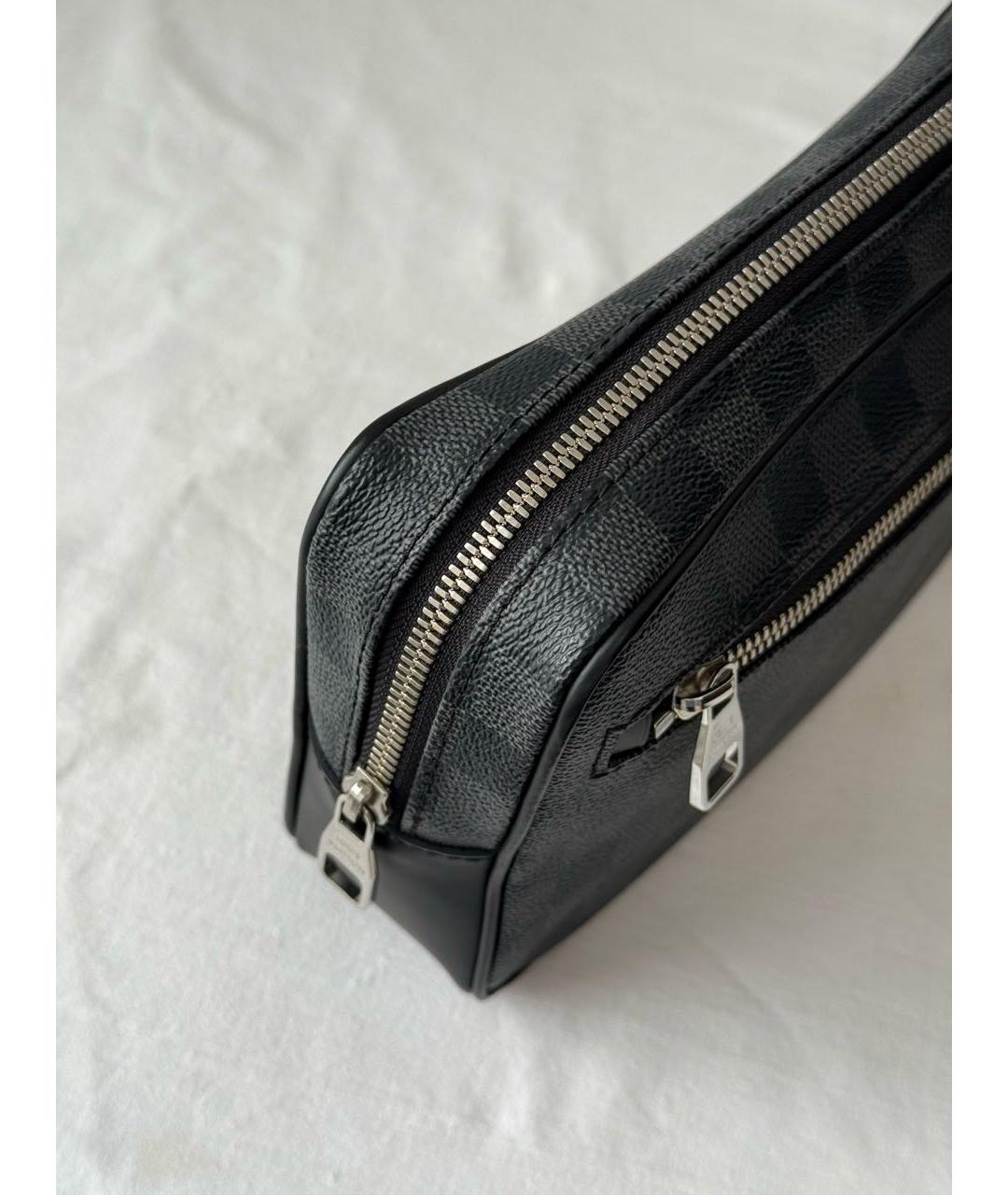 LOUIS VUITTON Черная канва барсетка, фото 5
