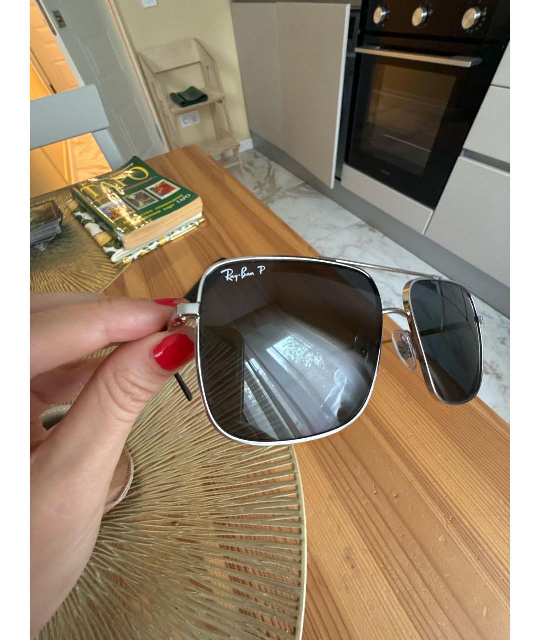 RAY BAN Серые металлические солнцезащитные очки, фото 3