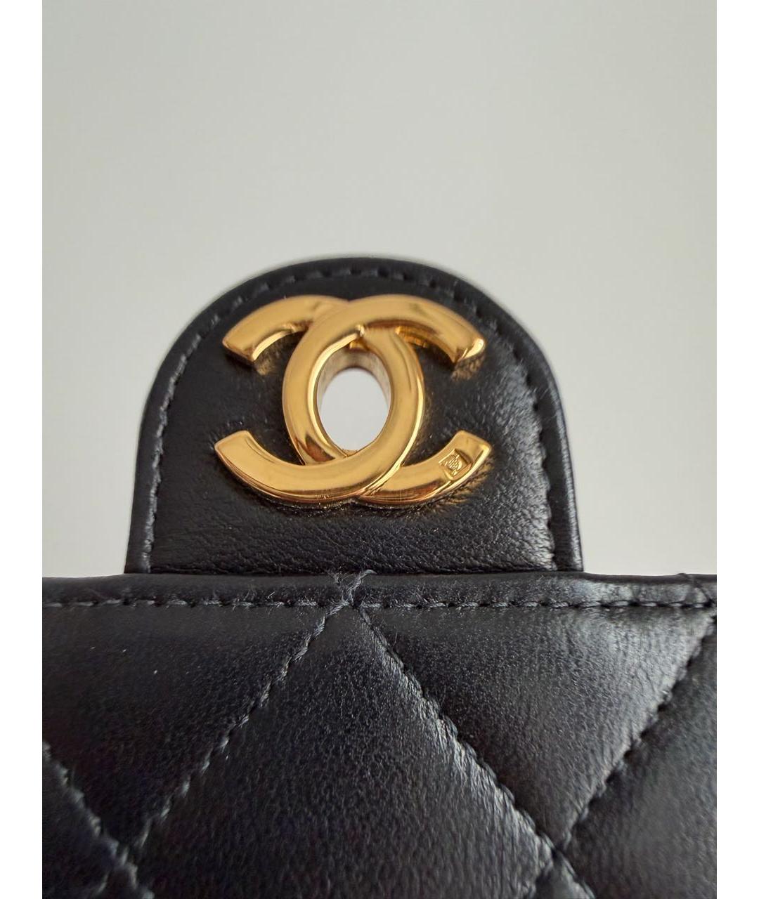 CHANEL Черная кожаная сумка через плечо, фото 6
