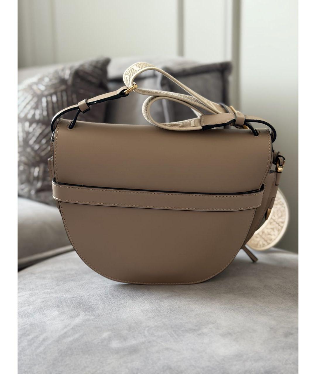 LOEWE Бежевая кожаная сумка через плечо, фото 3