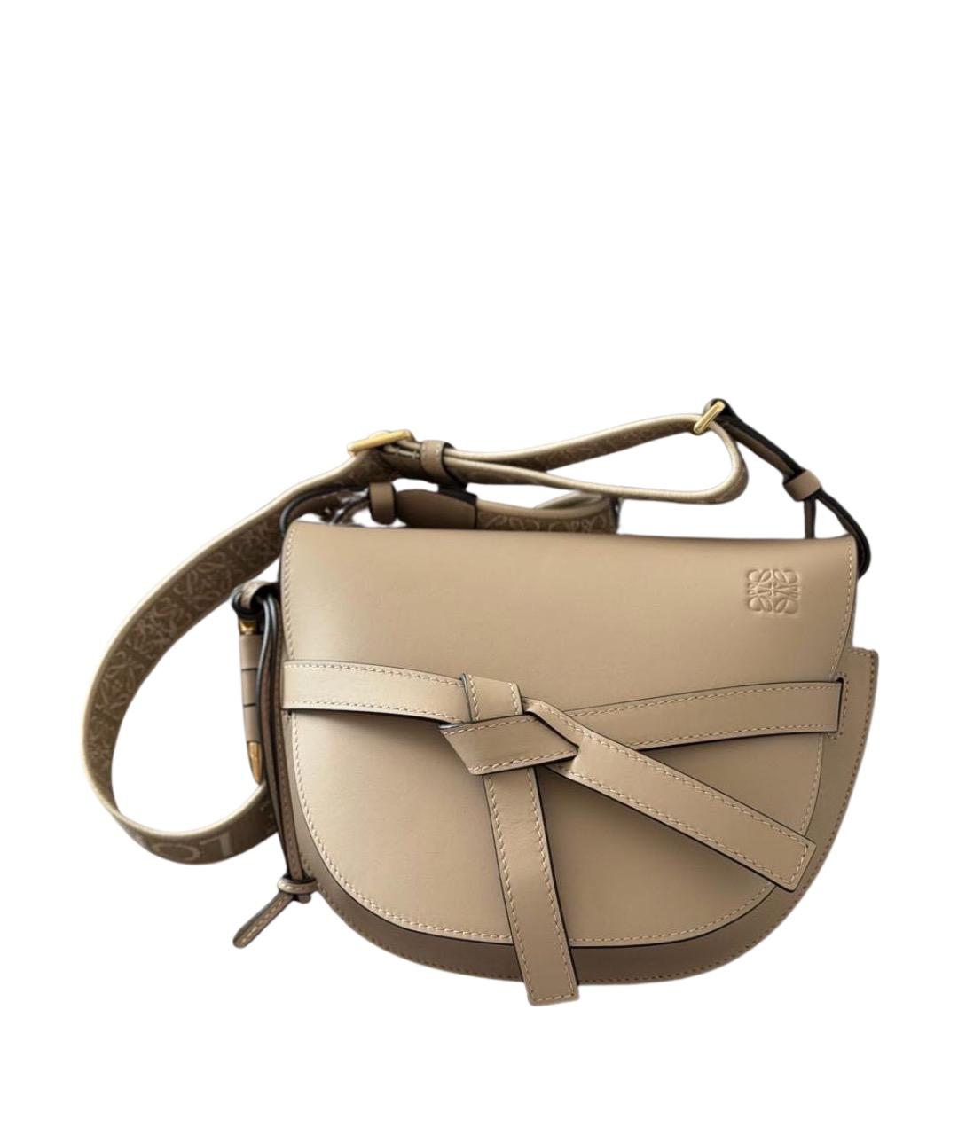 LOEWE Бежевая кожаная сумка через плечо, фото 1