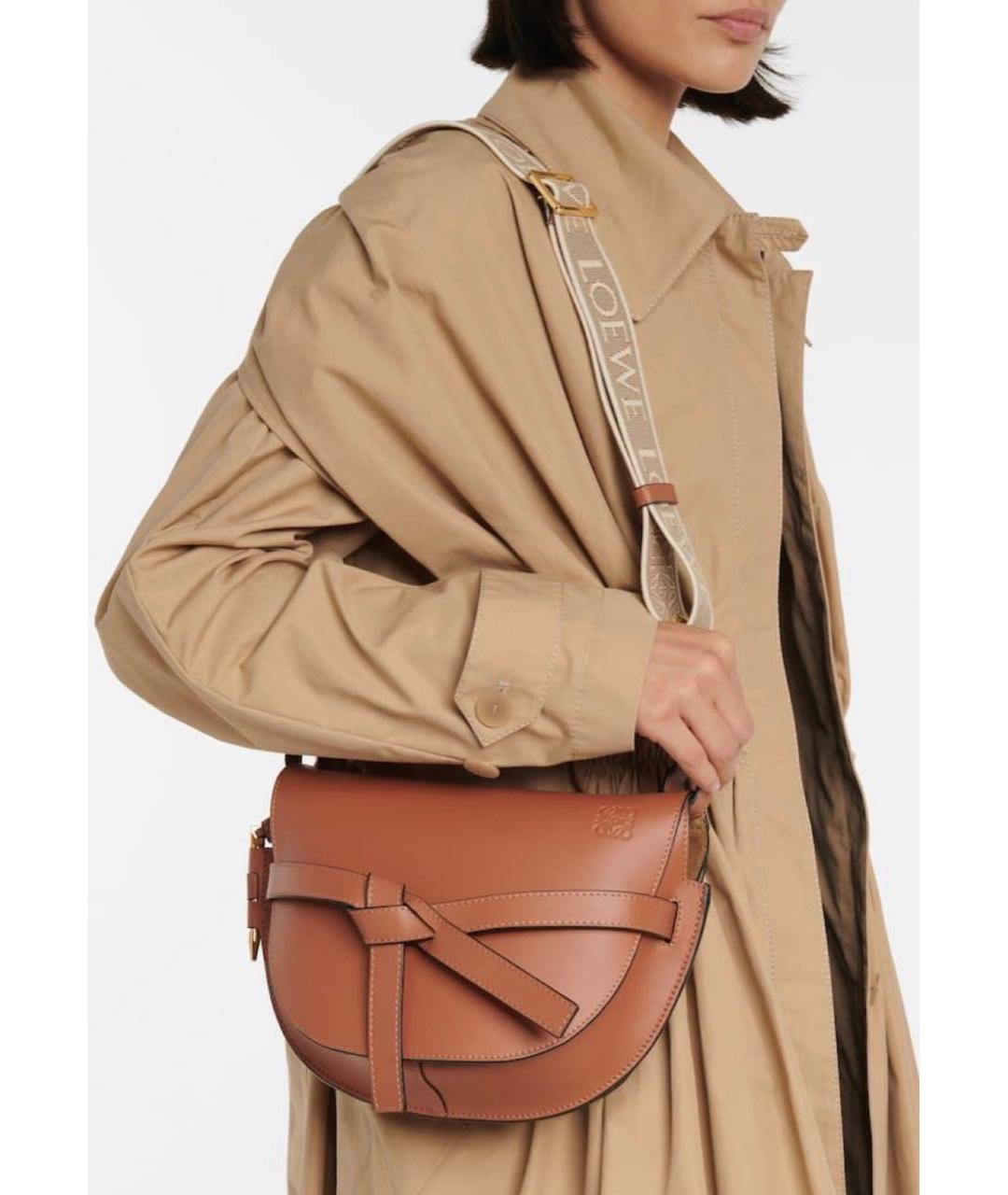 LOEWE Бежевая кожаная сумка через плечо, фото 8