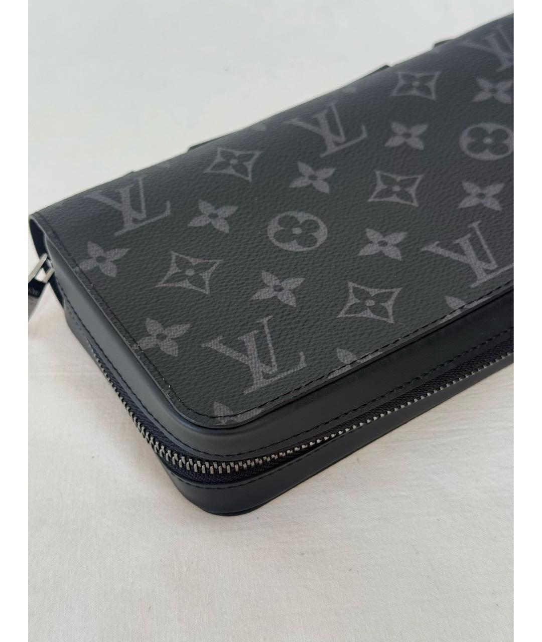 LOUIS VUITTON Черная канва барсетка, фото 4
