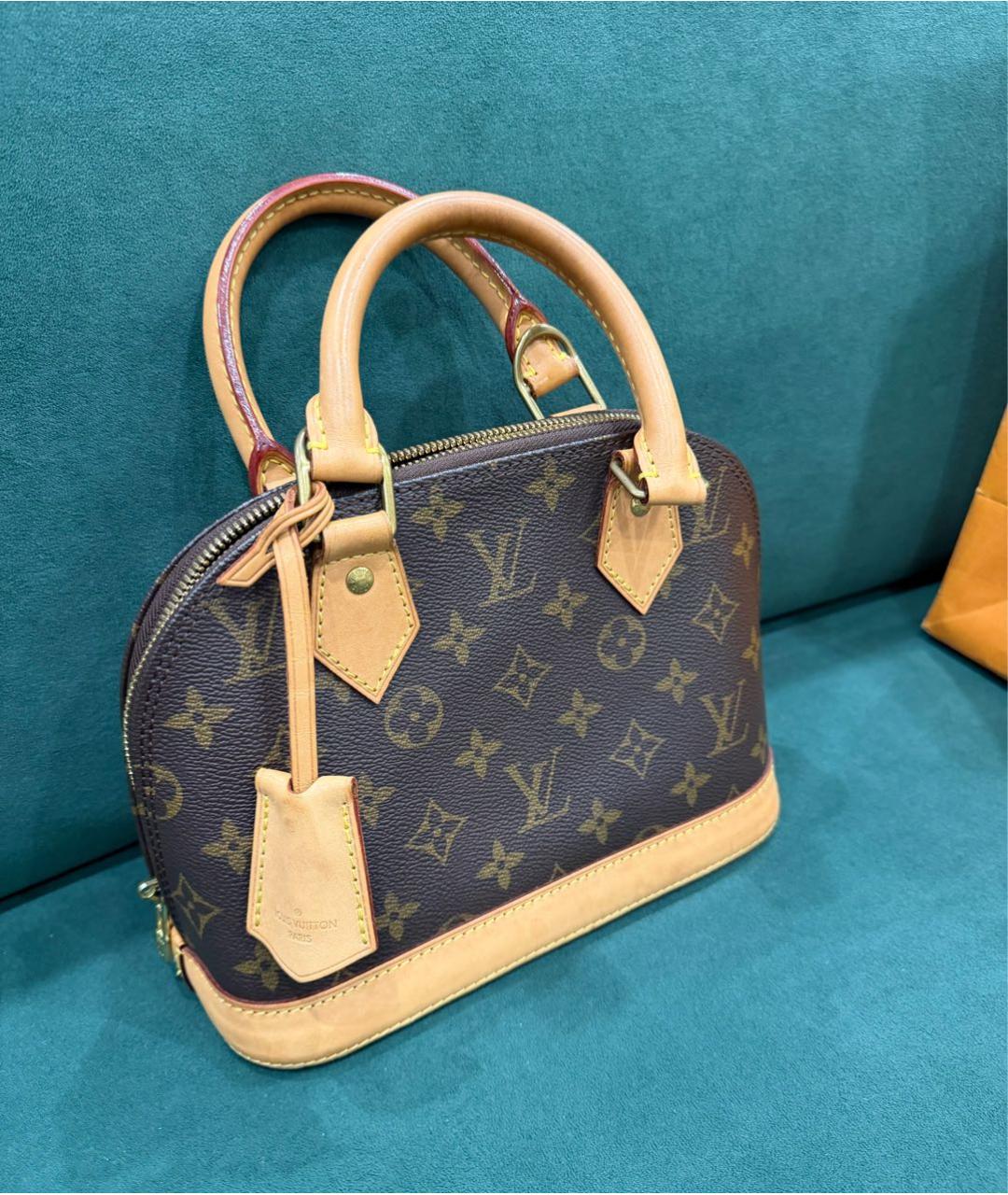 LOUIS VUITTON Коричневая канва сумка с короткими ручками, фото 8