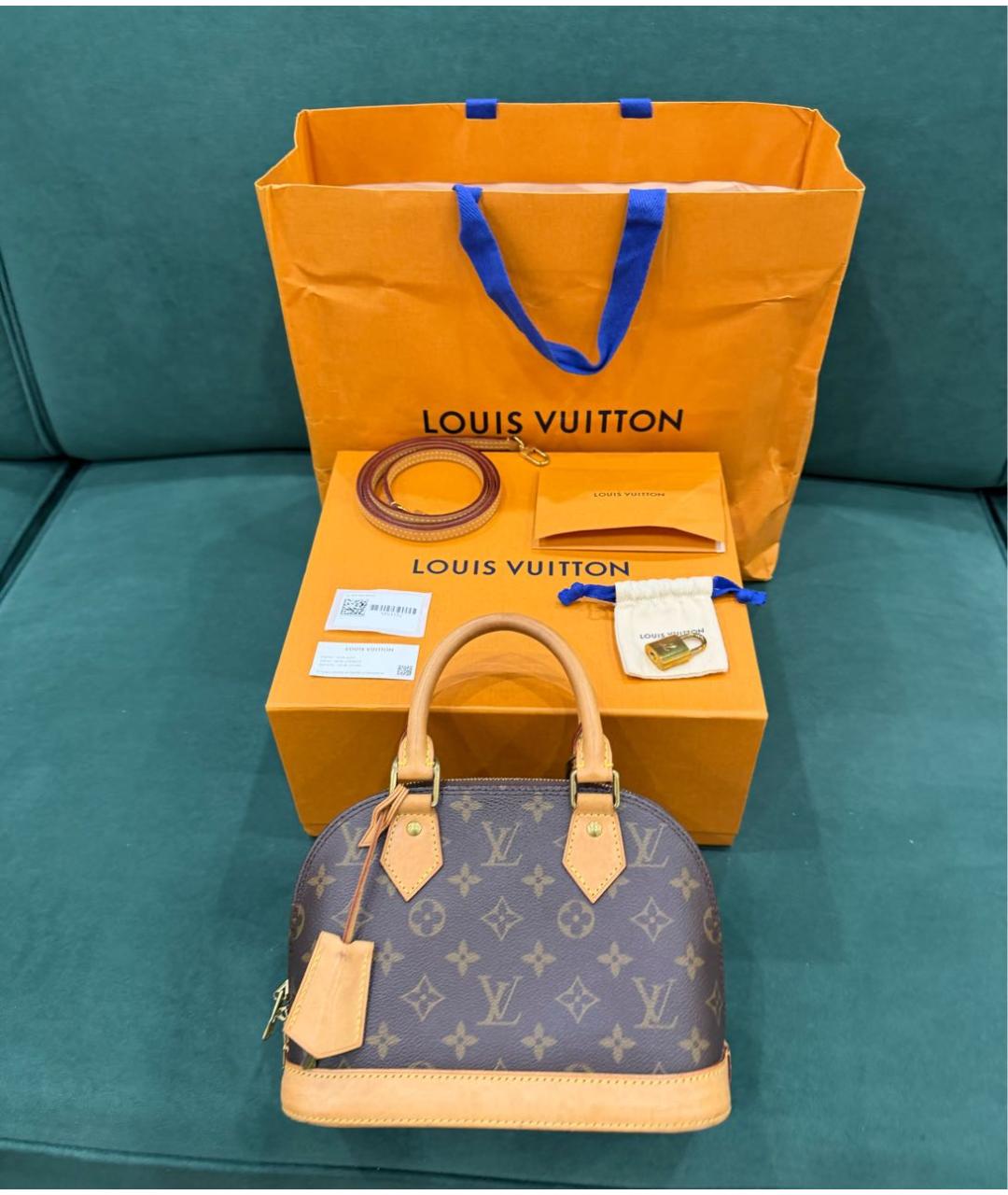 LOUIS VUITTON Коричневая канва сумка с короткими ручками, фото 2