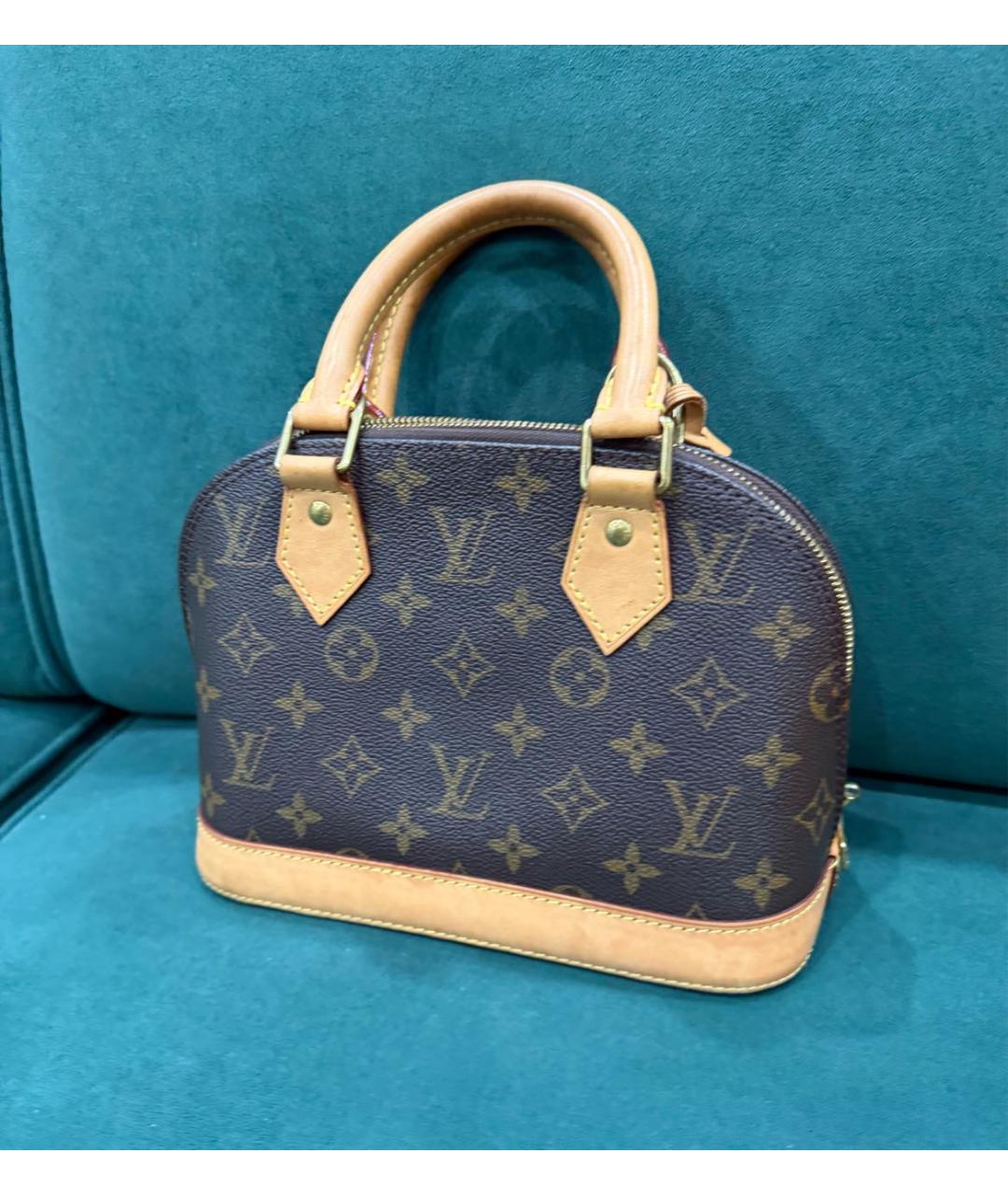 LOUIS VUITTON Коричневая канва сумка с короткими ручками, фото 3