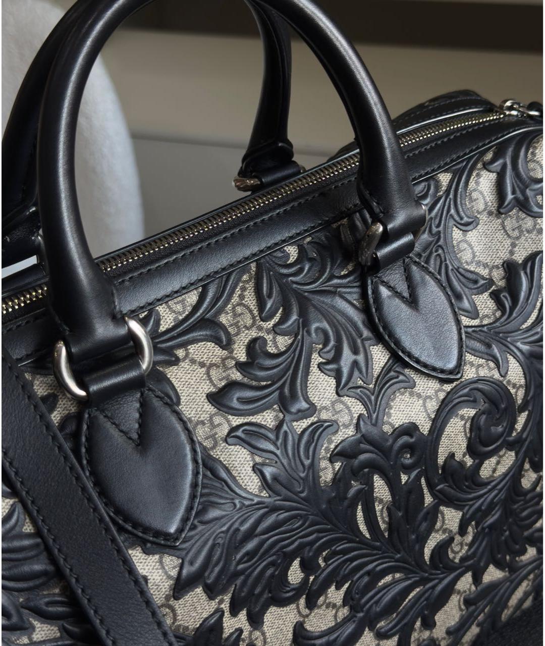 GUCCI Черная кожаная сумка с короткими ручками, фото 7