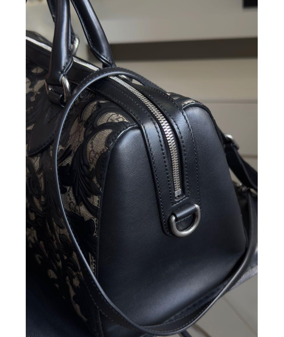 GUCCI Черная кожаная сумка с короткими ручками, фото 4