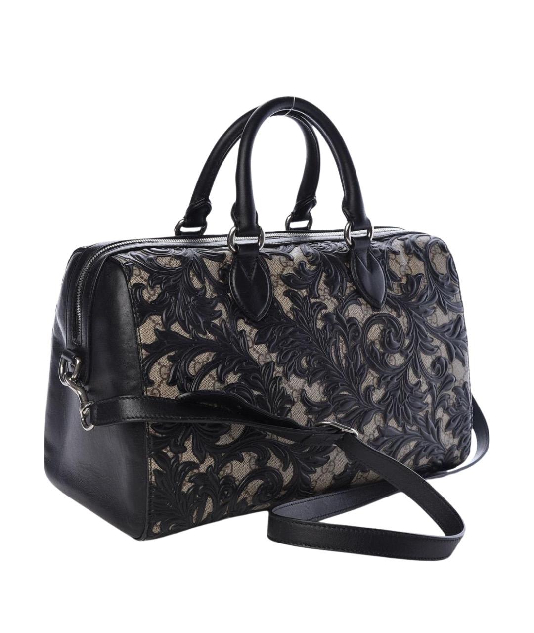 GUCCI Черная кожаная сумка с короткими ручками, фото 1