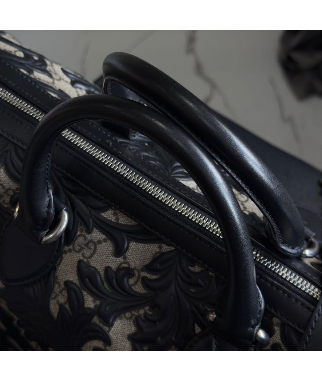 GUCCI Черная кожаная сумка с короткими ручками, фото 3