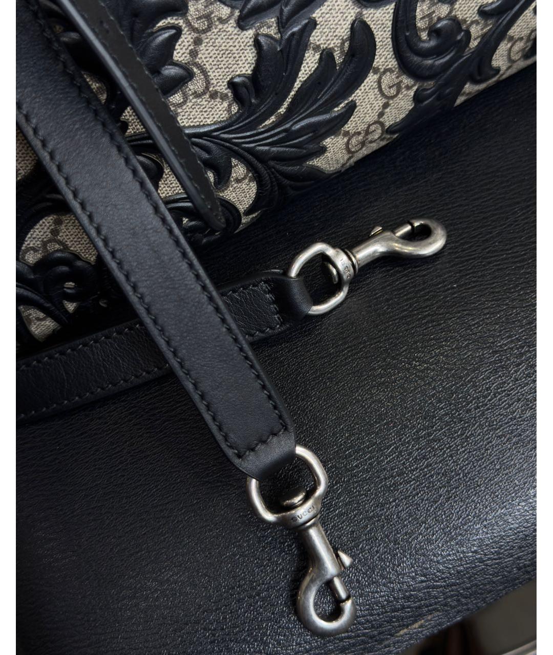 GUCCI Черная кожаная сумка с короткими ручками, фото 5