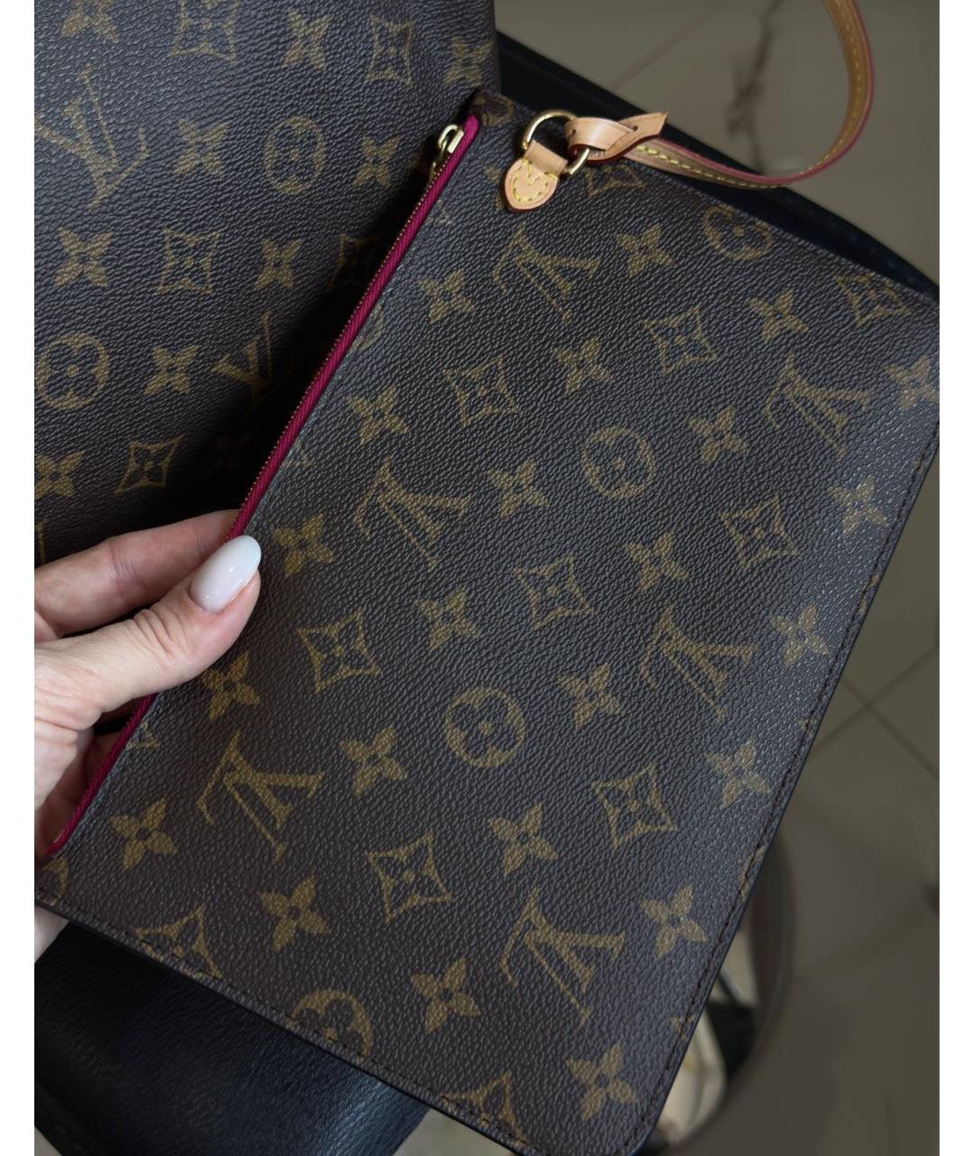 LOUIS VUITTON Коричневая канва сумка через плечо, фото 5