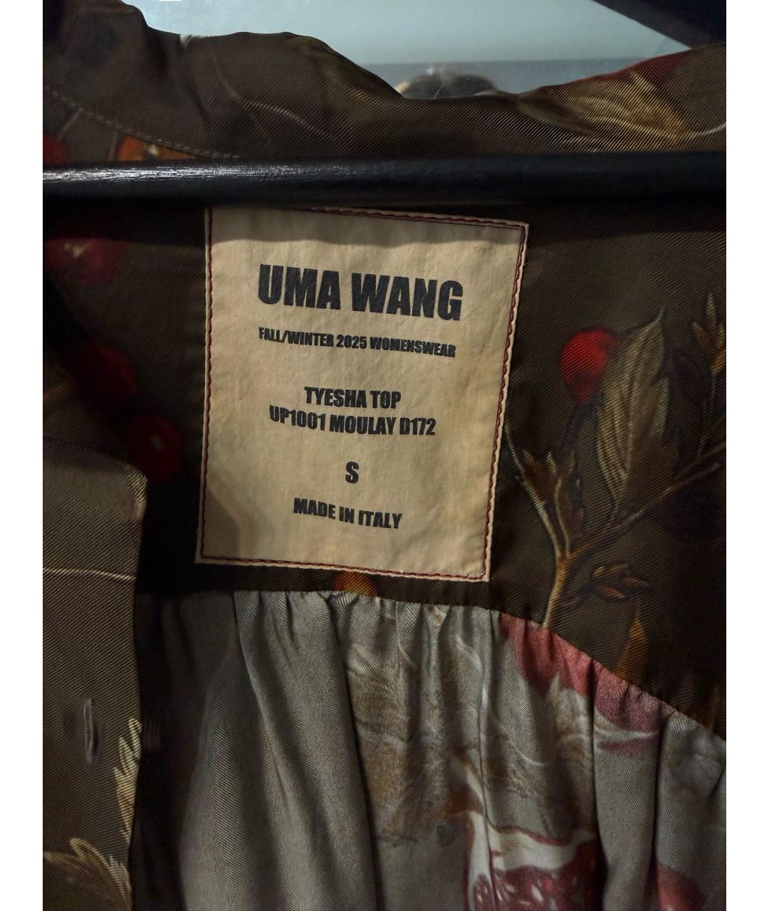 UMA WANG Коричневая вискозная рубашка, фото 5