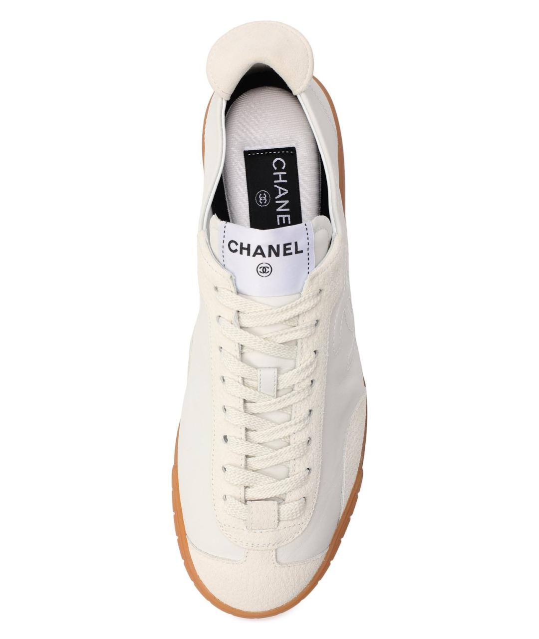 CHANEL Белые кожаные кеды, фото 3
