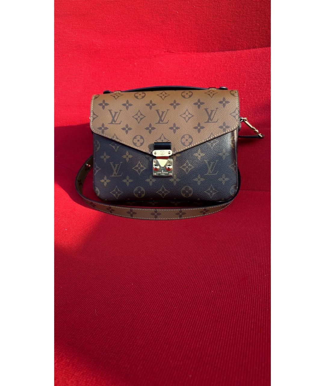 LOUIS VUITTON Коричневая канва сумка через плечо, фото 5