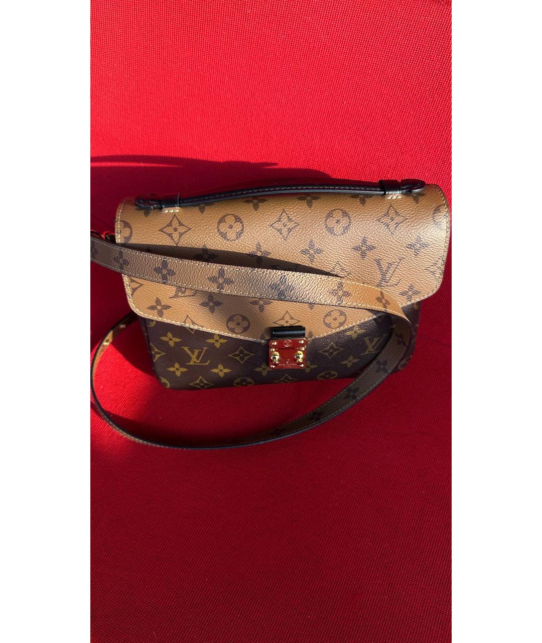 LOUIS VUITTON Коричневая канва сумка через плечо, фото 3