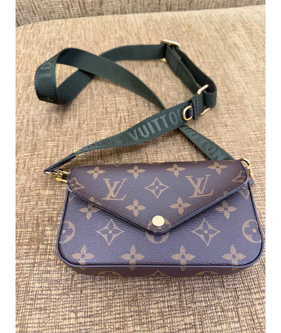 LOUIS VUITTON Коричневая канва сумка через плечо, фото 7