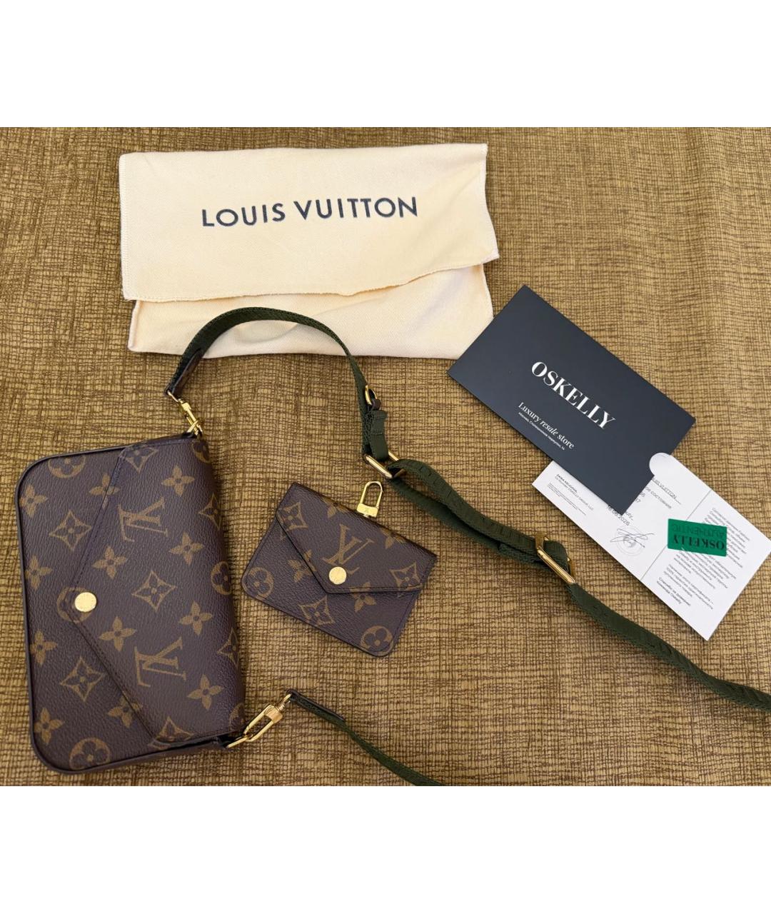 LOUIS VUITTON Коричневая канва сумка через плечо, фото 8