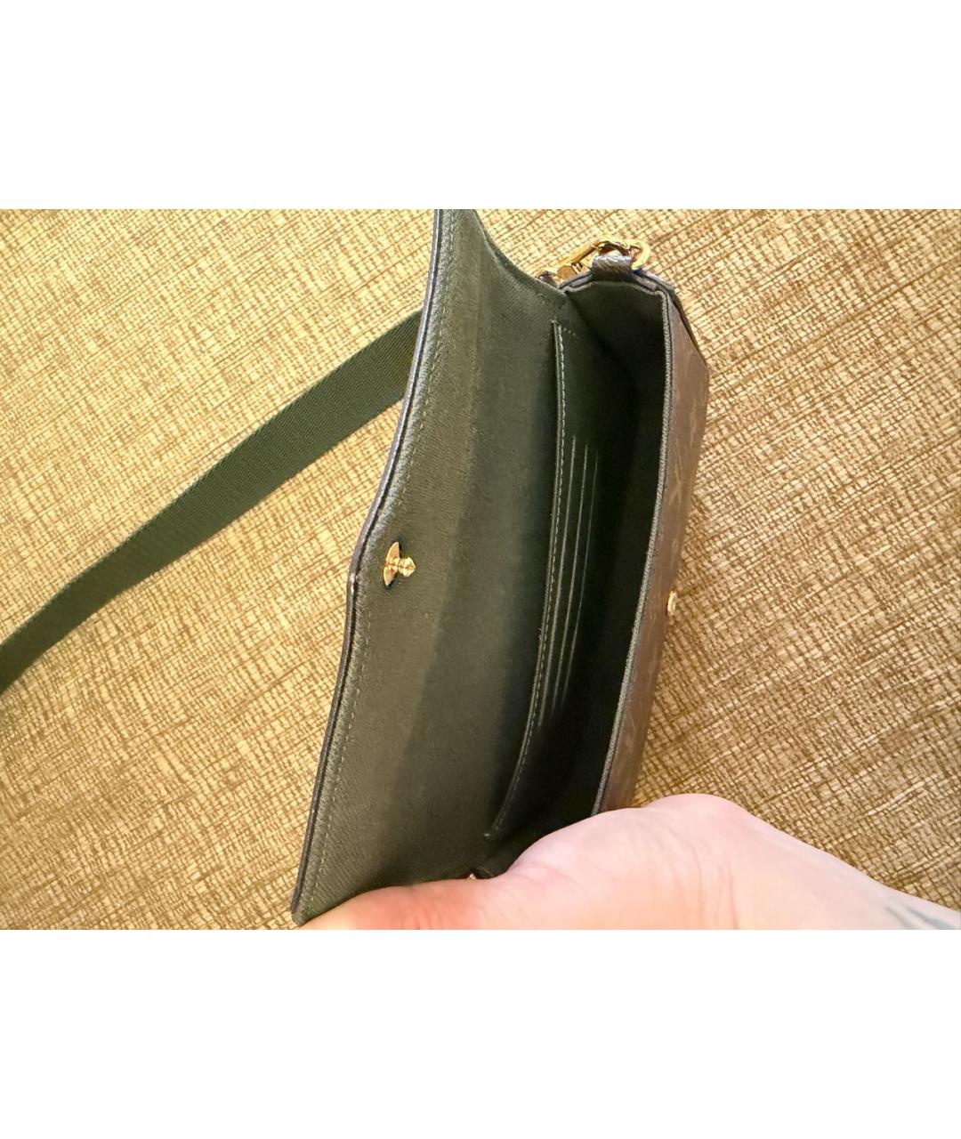 LOUIS VUITTON Коричневая канва сумка через плечо, фото 4