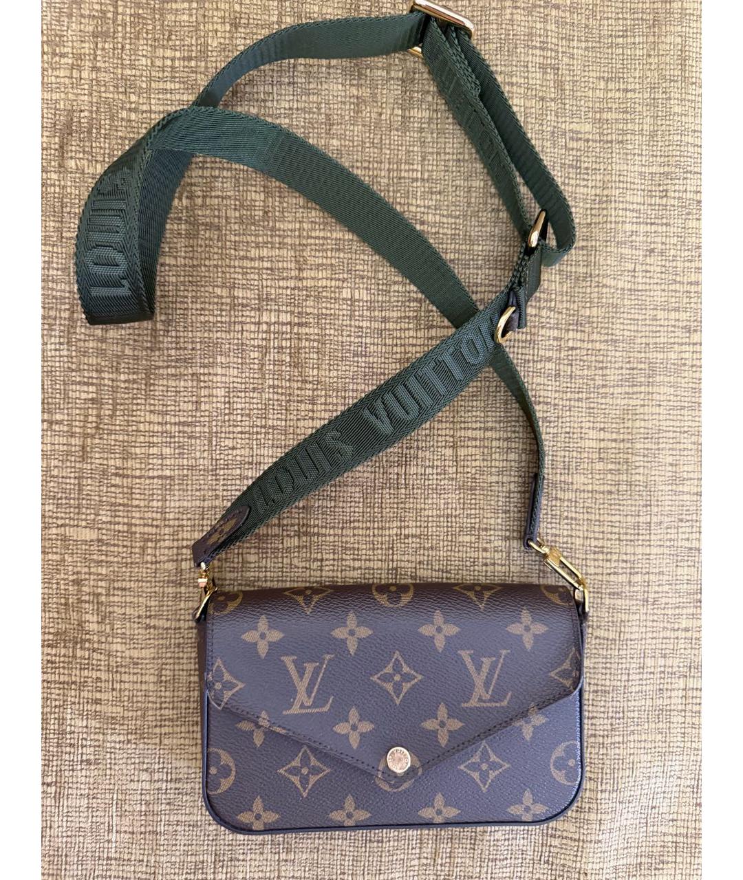 LOUIS VUITTON Коричневая канва сумка через плечо, фото 6