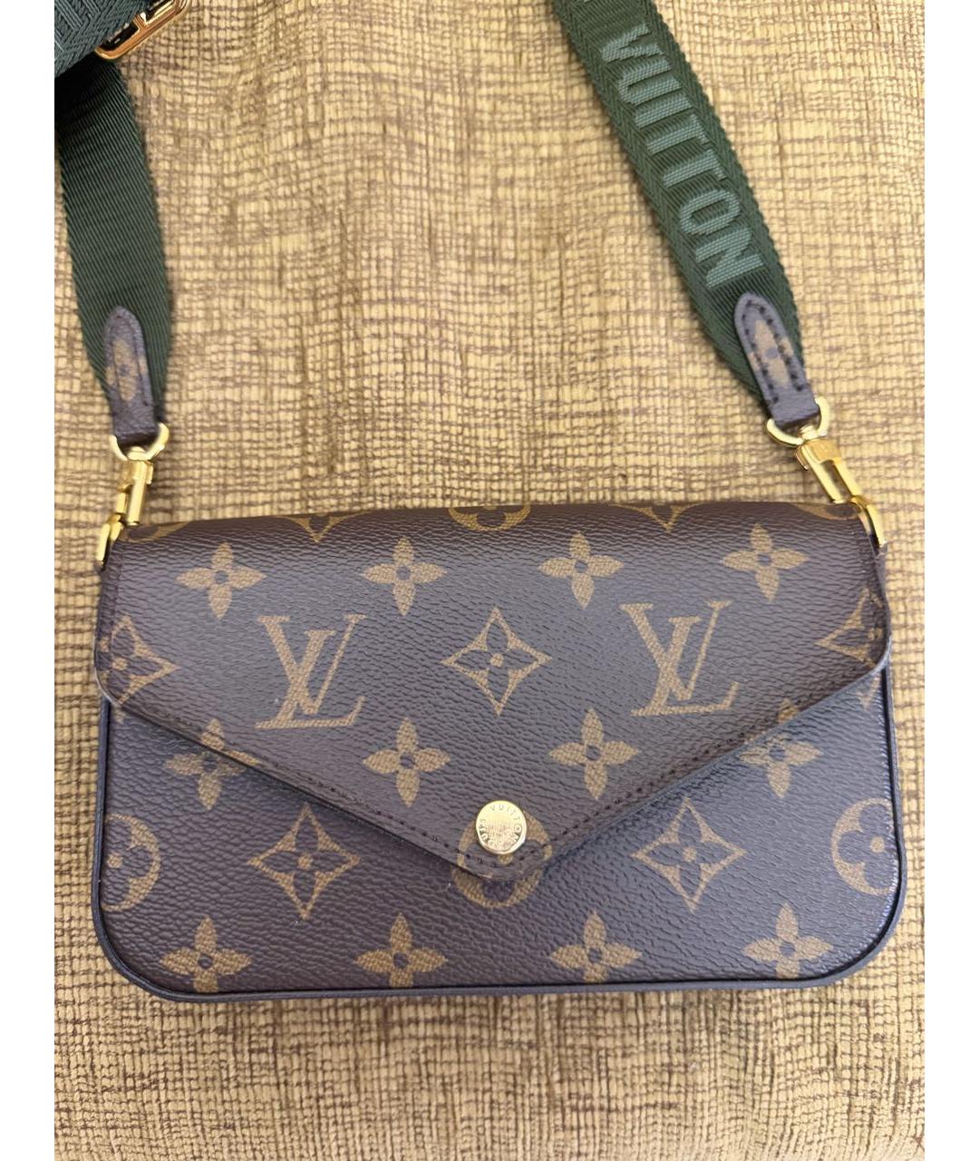 LOUIS VUITTON Коричневая канва сумка через плечо, фото 2