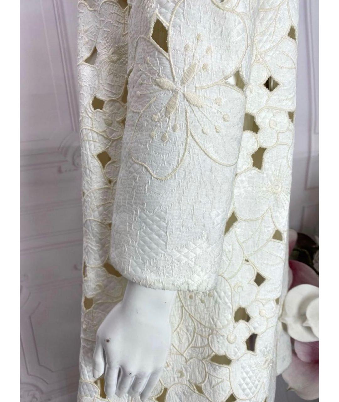 DOLCE&GABBANA Белое хлопковое пальто, фото 4