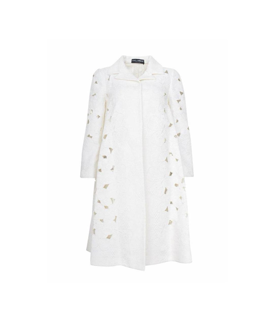 DOLCE&GABBANA Белое хлопковое пальто, фото 1