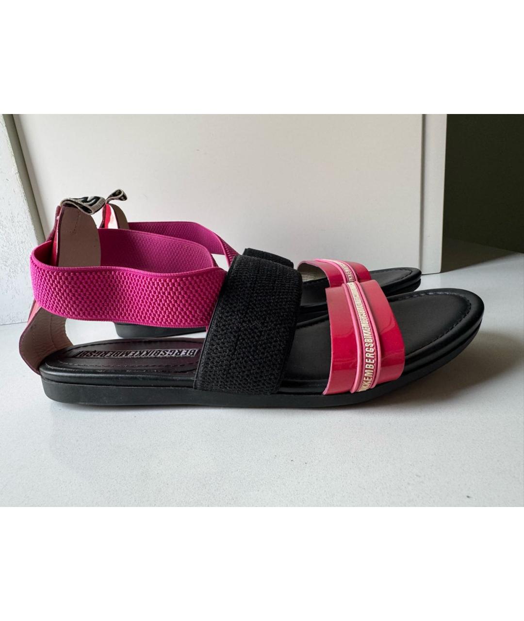 BIKKEMBERGS Фуксия сандалии из лакированной кожи, фото 8