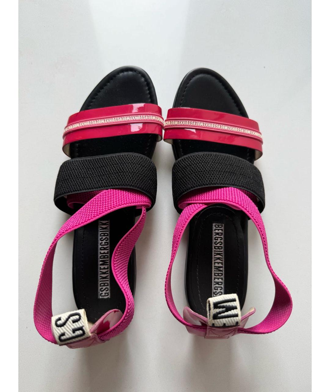 BIKKEMBERGS Фуксия сандалии из лакированной кожи, фото 3